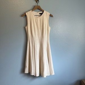 Theory Sleeveless Peplum Canvas Tweed Dress Size 2